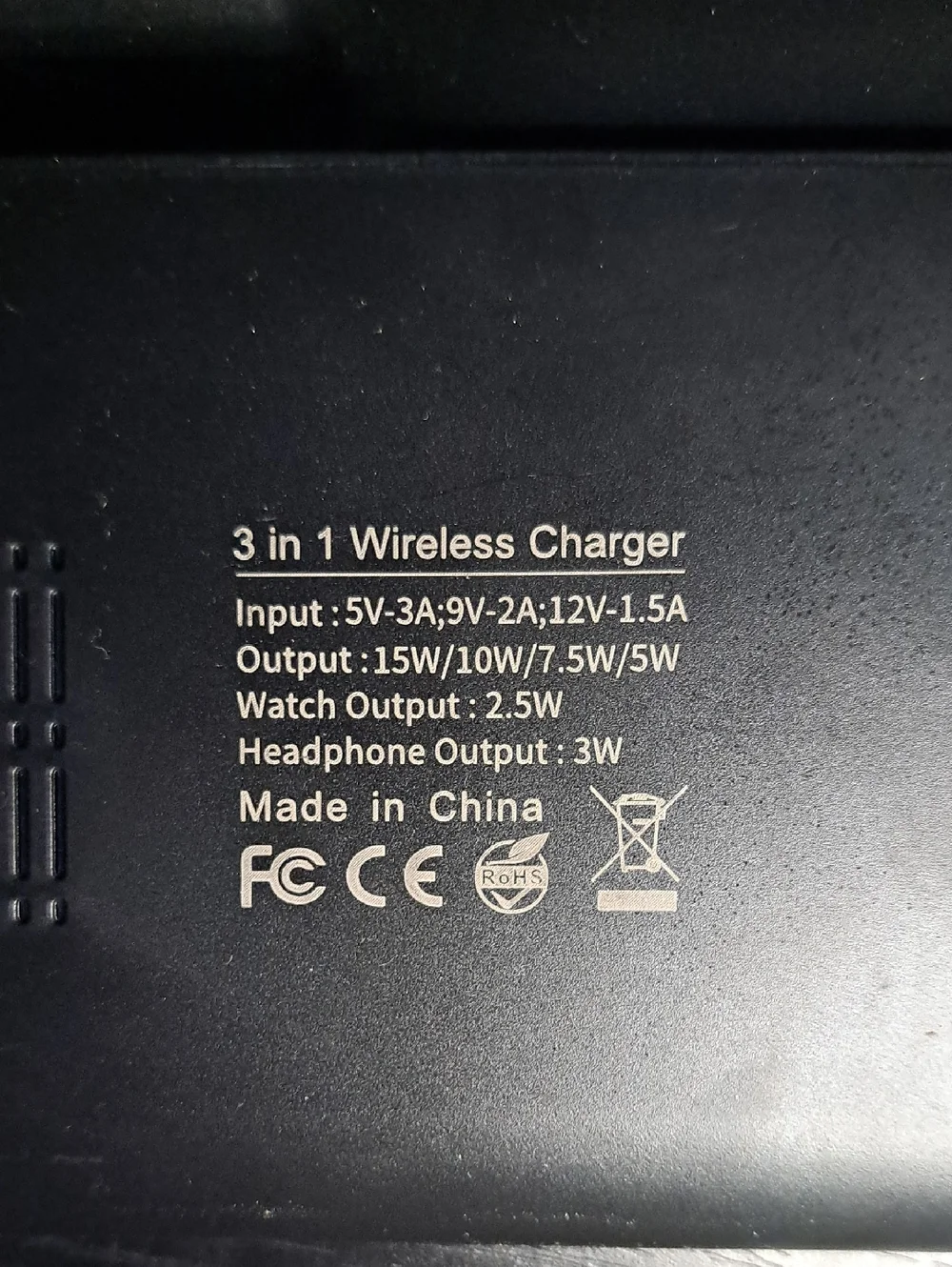 3 in 1 Wireless Charger - Black